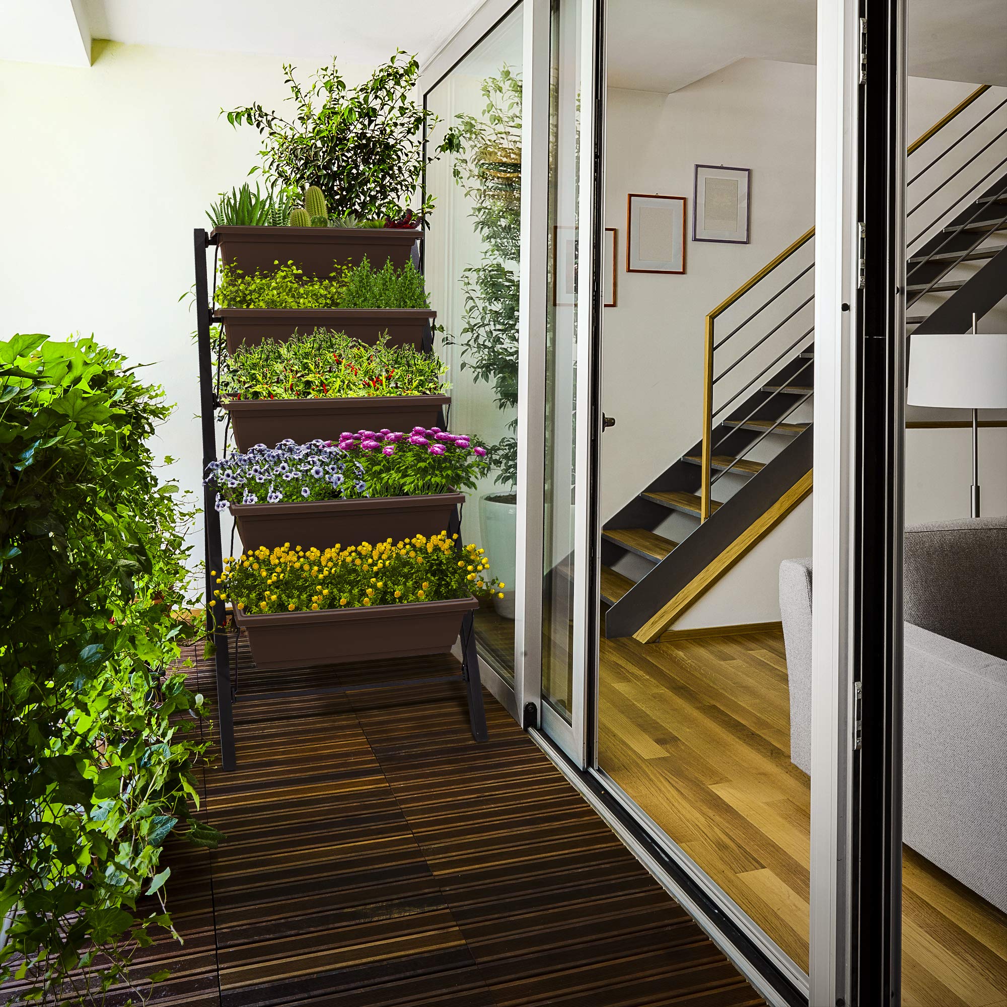 4Ft 5-Tier Vertical Raised Garden Bed Planter Box