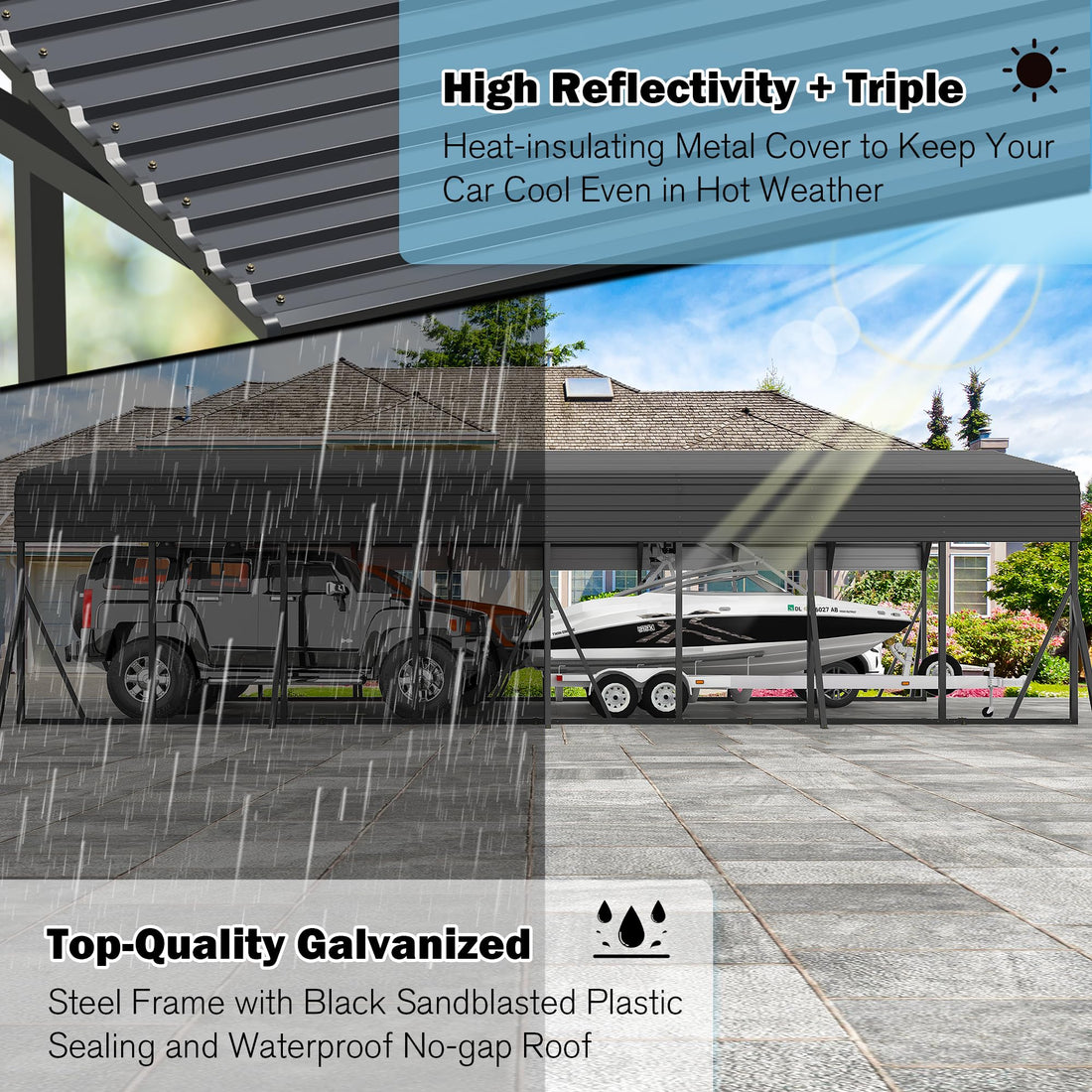 20x30 Ft Heavy-Duty Metal Carport