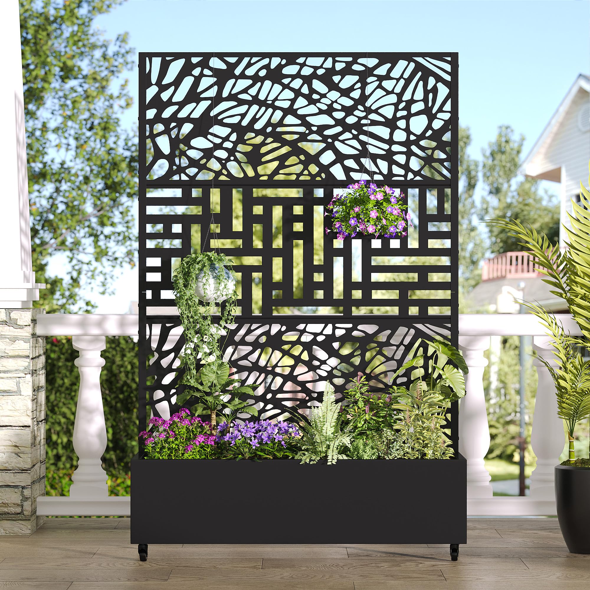 Casaphoria Metal Raised Garden Bed with Trellis