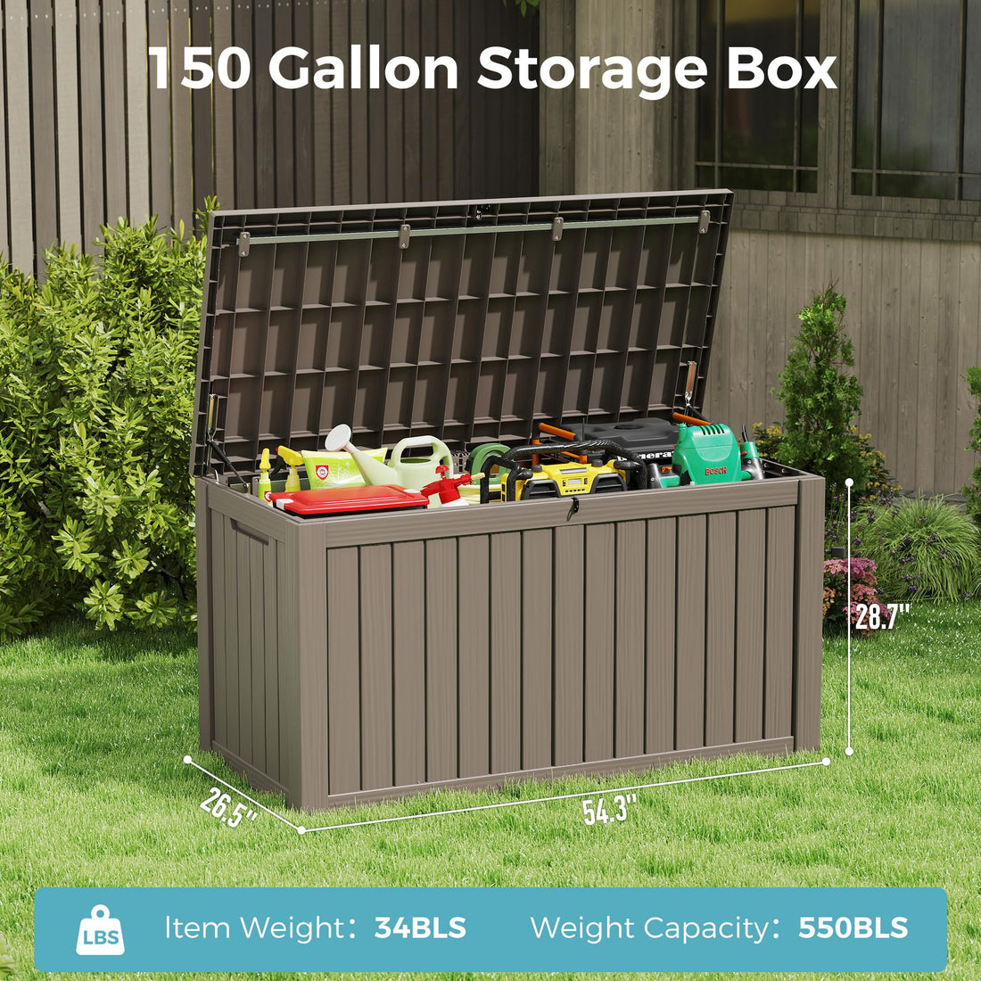 32-Gallon Resin Deck Box 2-Pack, Black