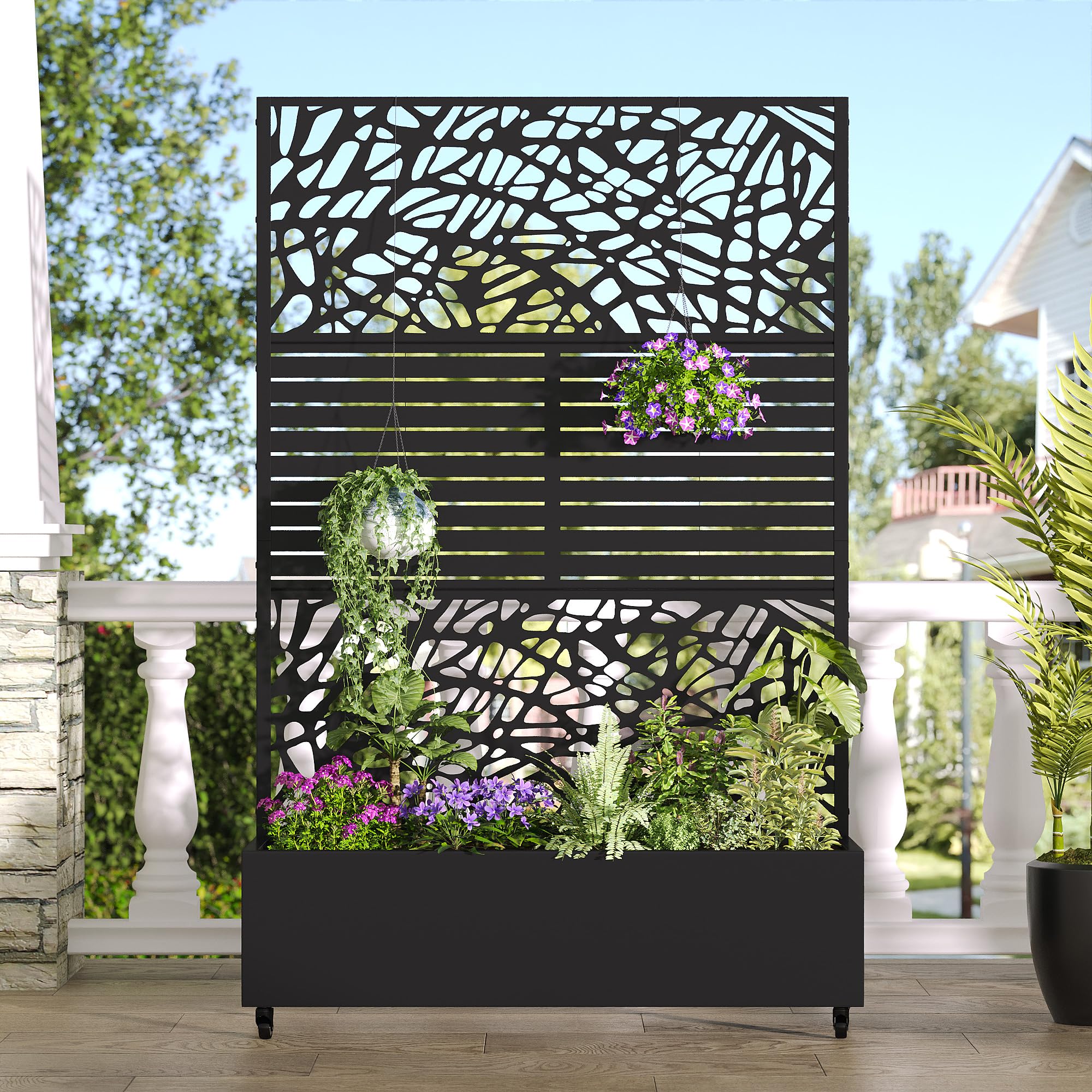 Casaphoria Metal Raised Garden Bed with Trellis