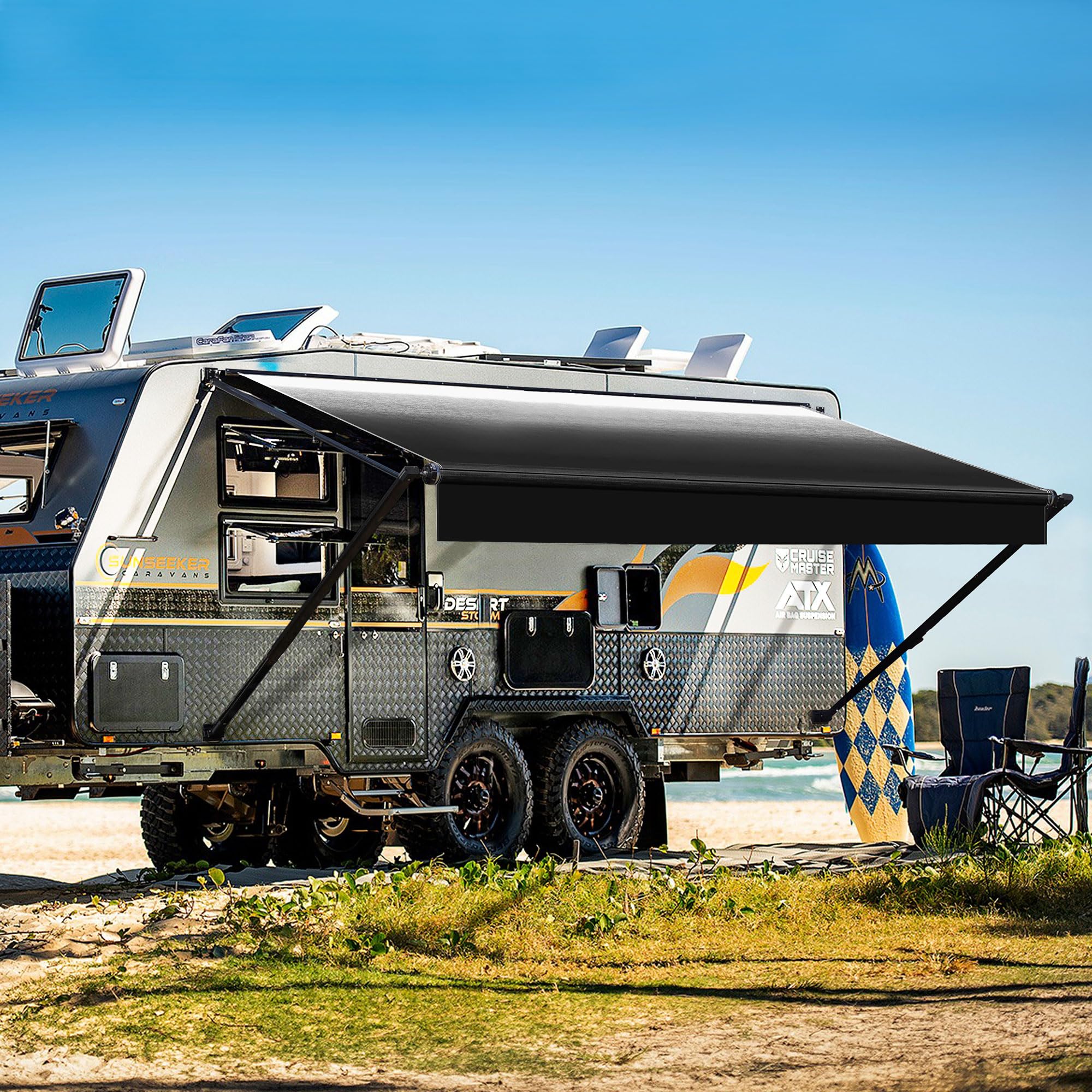 YESCAMP 17Ft Manual RV Awning Kit, Black