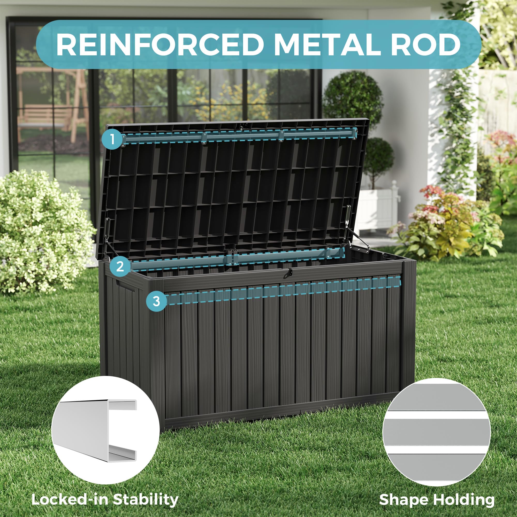 32-Gallon Resin Deck Box 2-Pack, Black