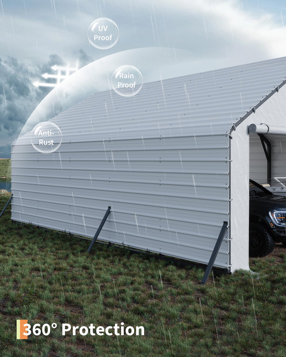 11x20x9 Ft Vertical Roof Metal Carport
