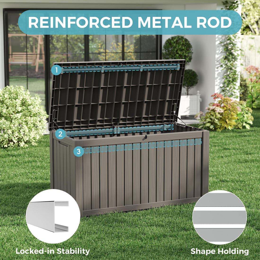32-Gallon Resin Deck Box 2-Pack, Black
