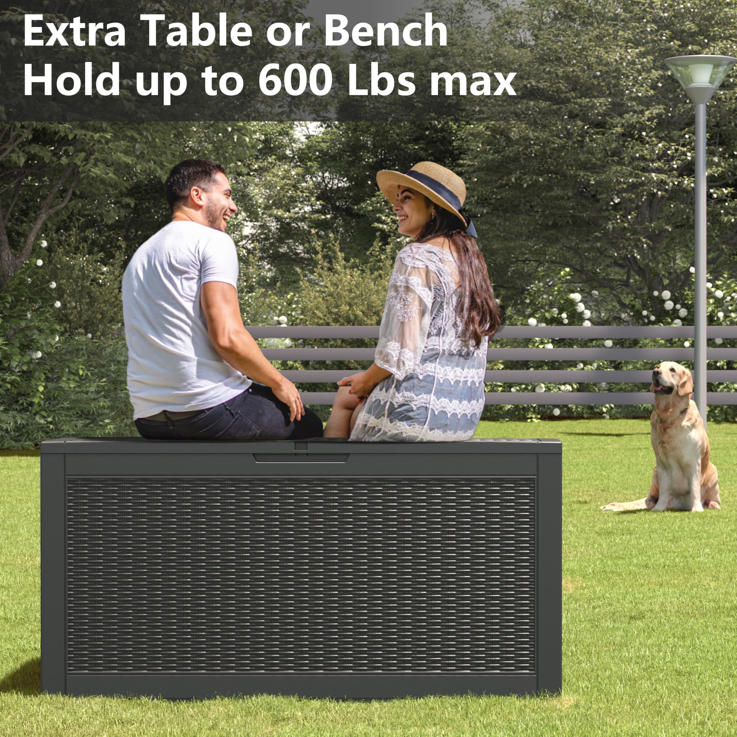 32-Gallon Resin Deck Box 2-Pack, Black