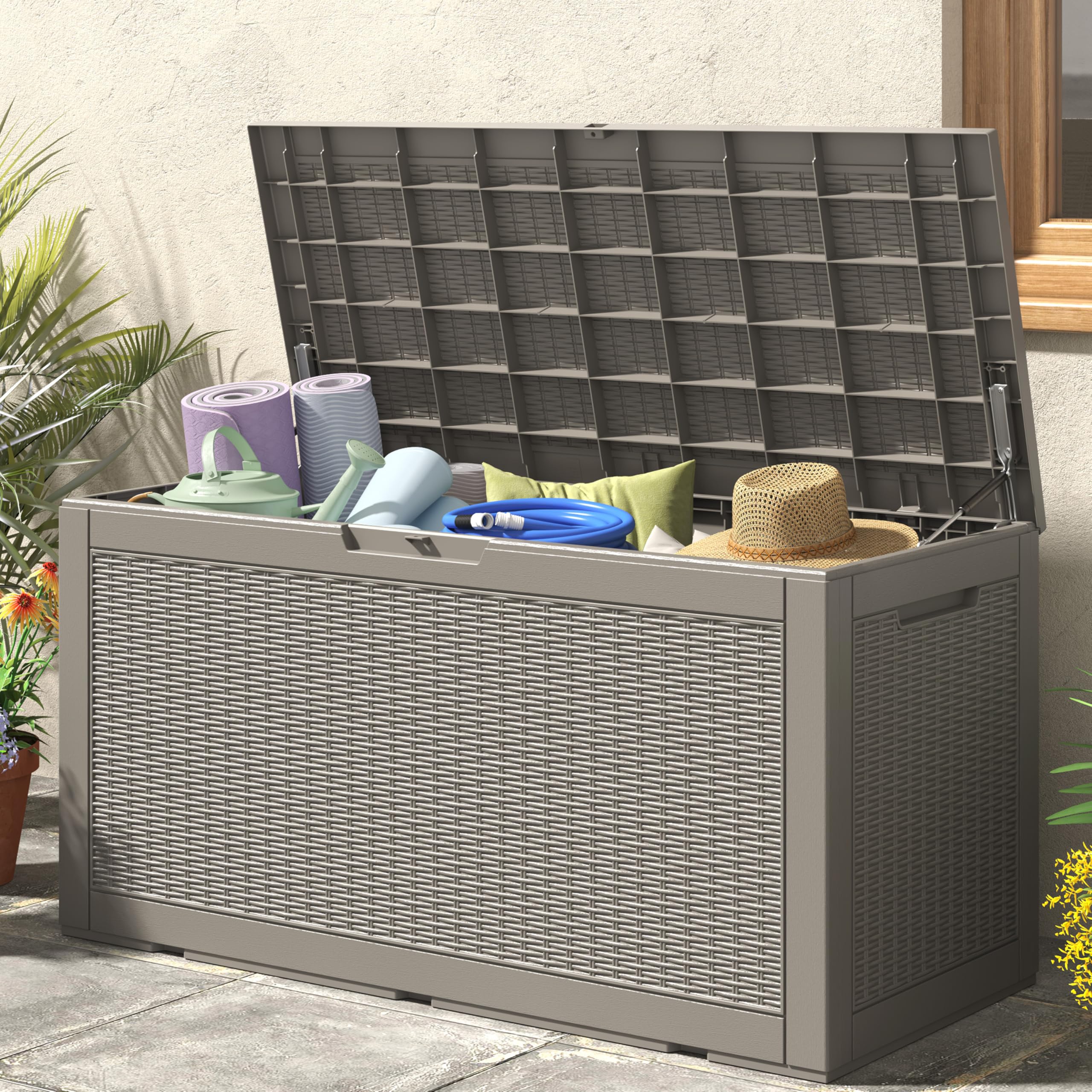 32-Gallon Resin Deck Box 2-Pack, Black