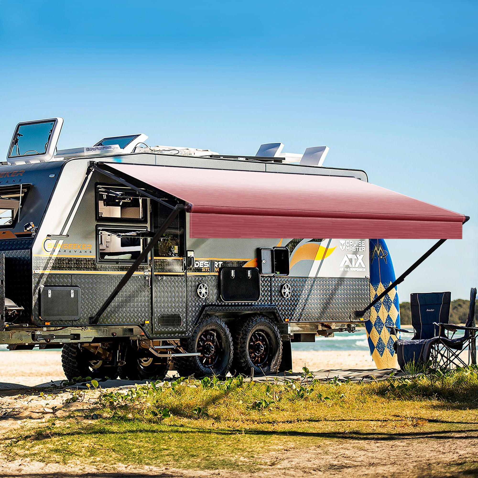 YESCAMP 17Ft Manual RV Awning Kit, Black