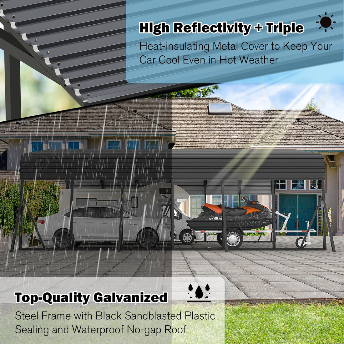 20x30 Ft Heavy-Duty Metal Carport