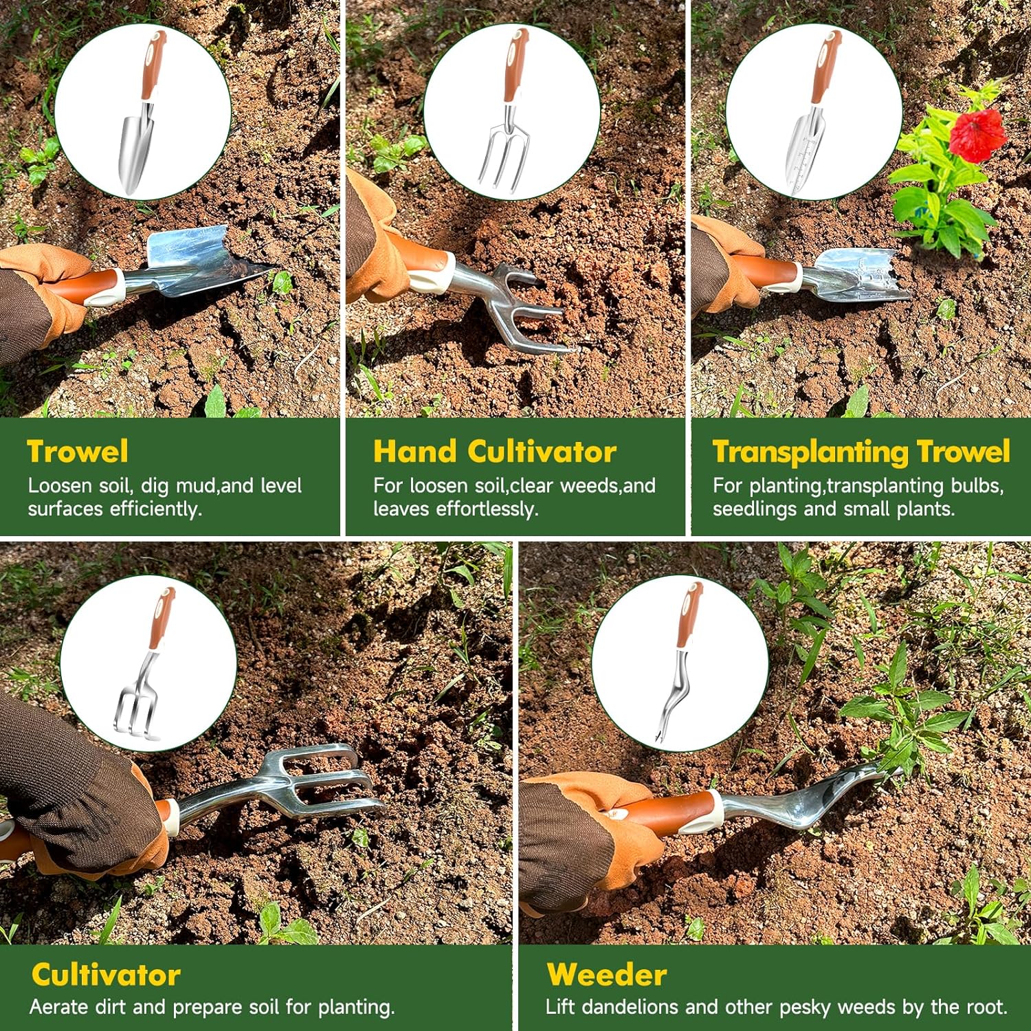 MelonArt 10-Piece Garden Tool Set