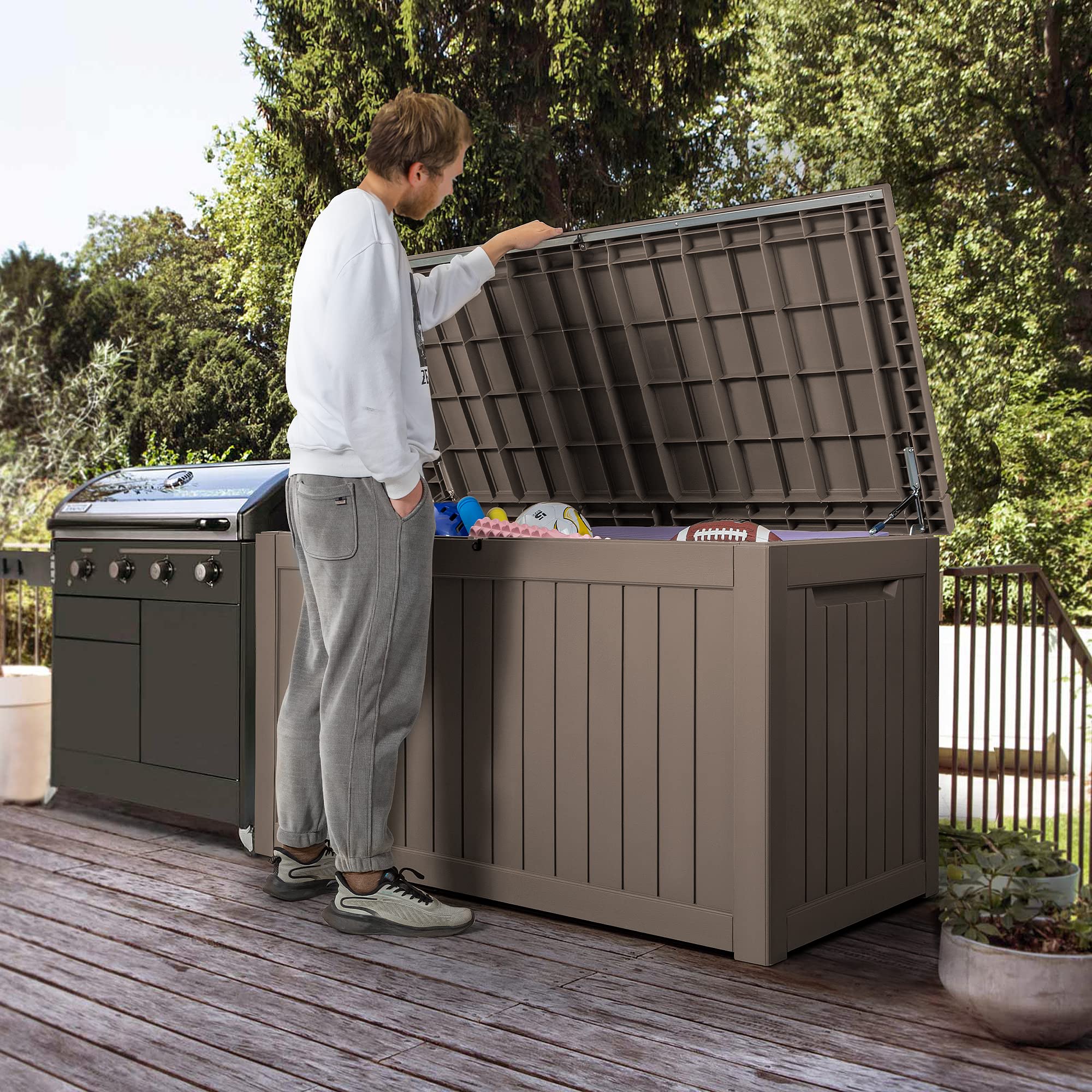 Devoko 100-Gallon Resin Deck Box