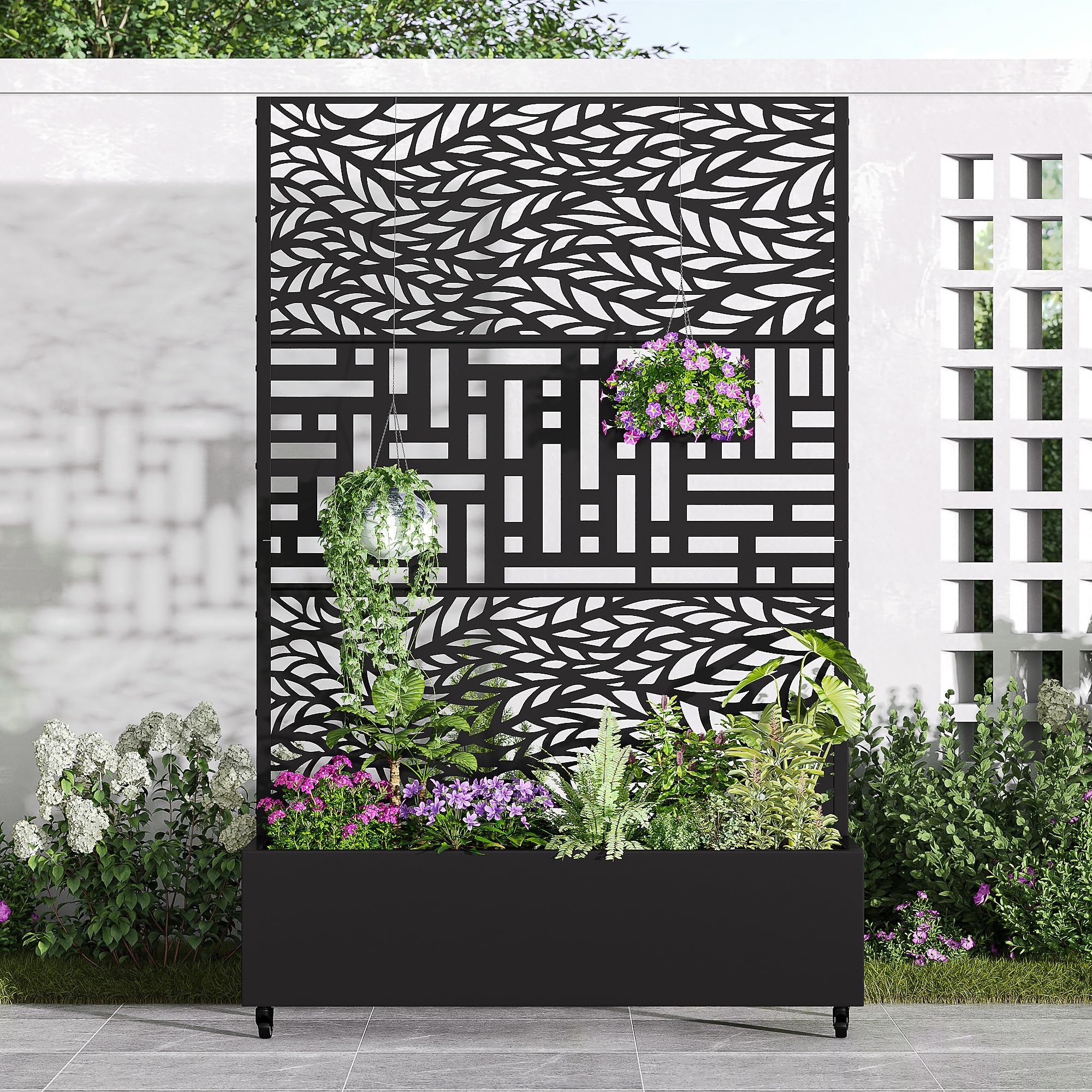 Casaphoria Metal Raised Garden Bed with Trellis