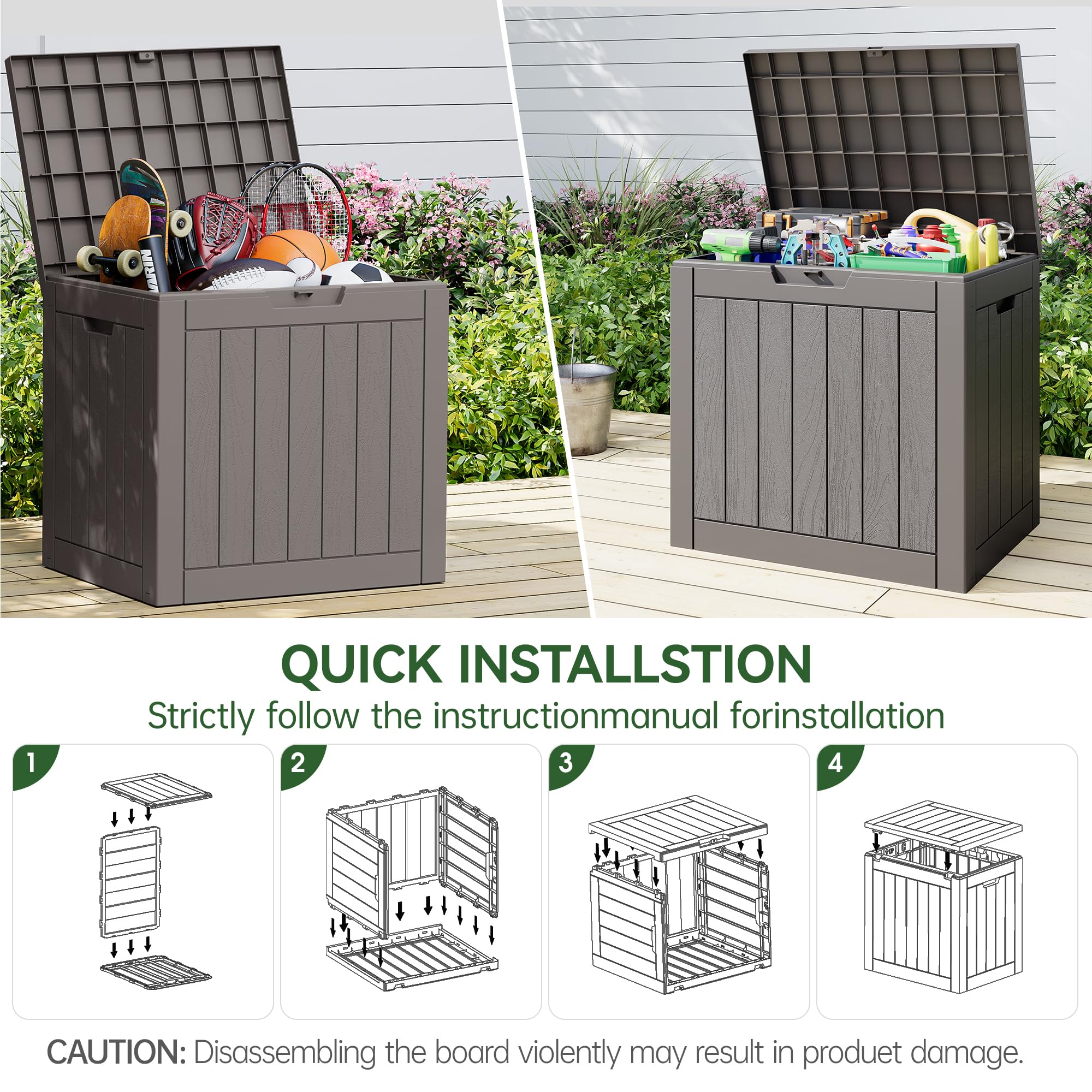 32-Gallon Resin Deck Box 2-Pack, Black