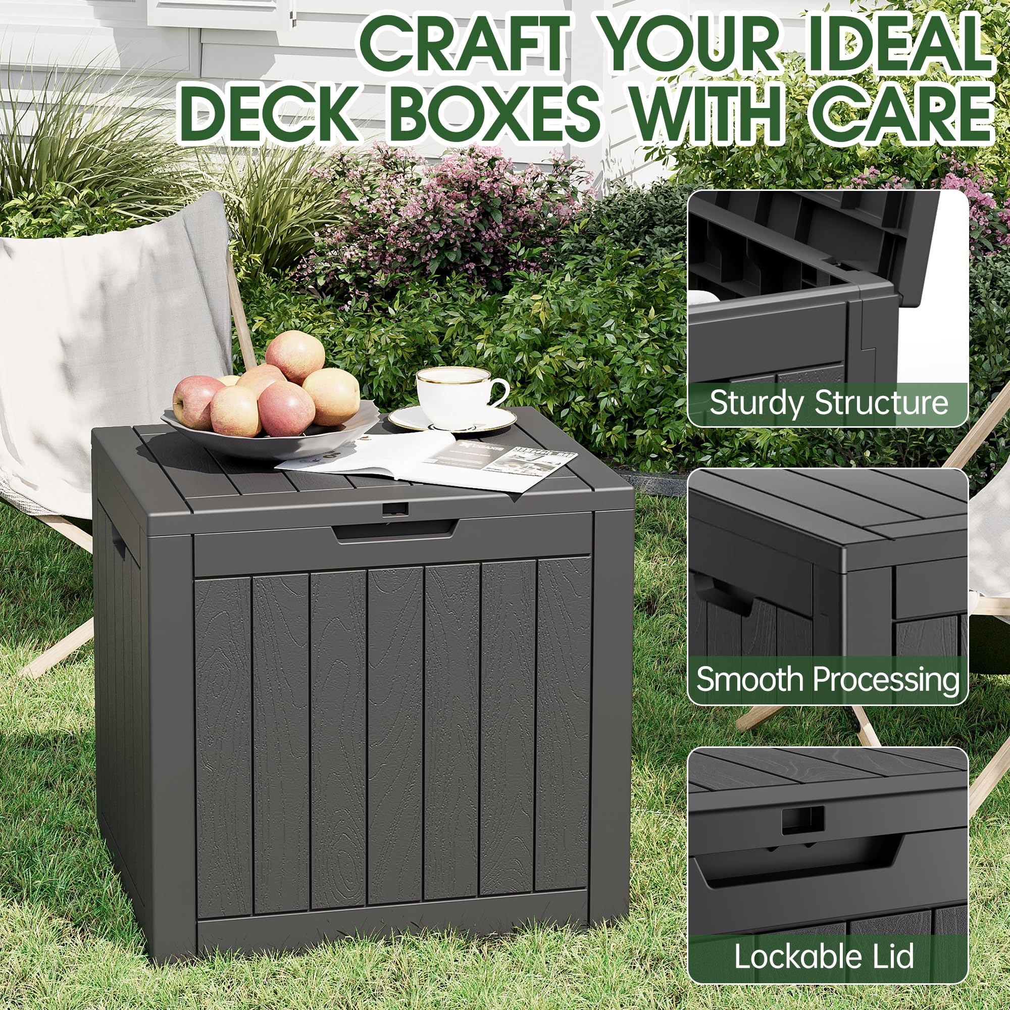 32-Gallon Resin Deck Box 2-Pack, Black
