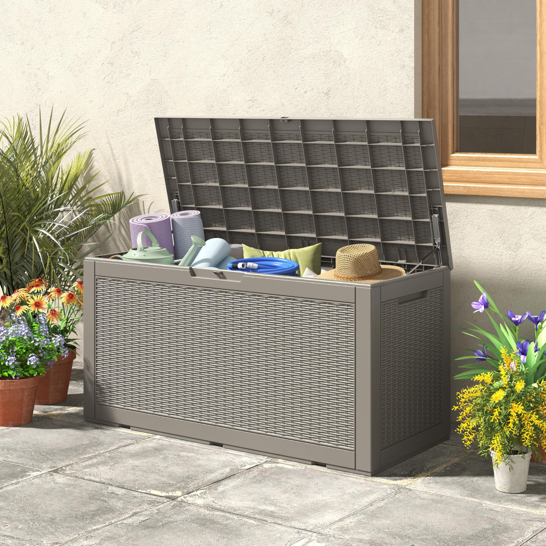 32-Gallon Resin Deck Box 2-Pack, Black