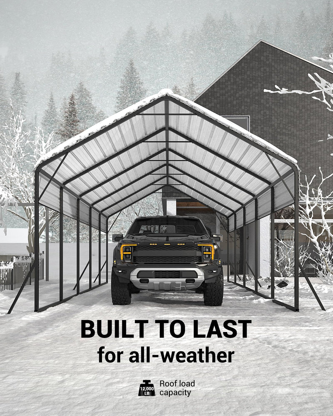 11x20x9 Ft Vertical Roof Metal Carport