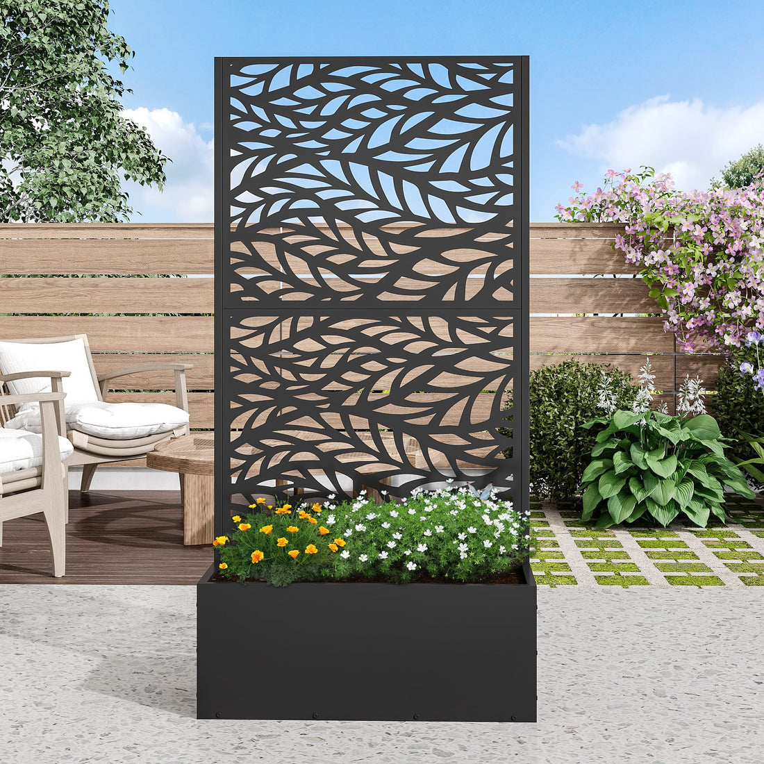 Casaphoria Metal Raised Garden Bed with Trellis