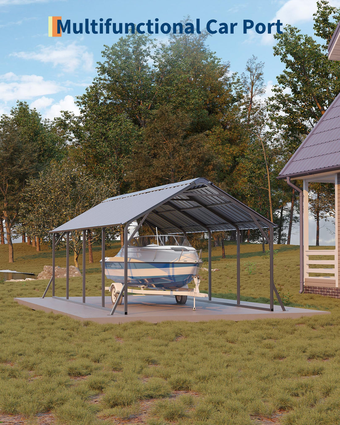 11x20x9 Ft Vertical Roof Metal Carport