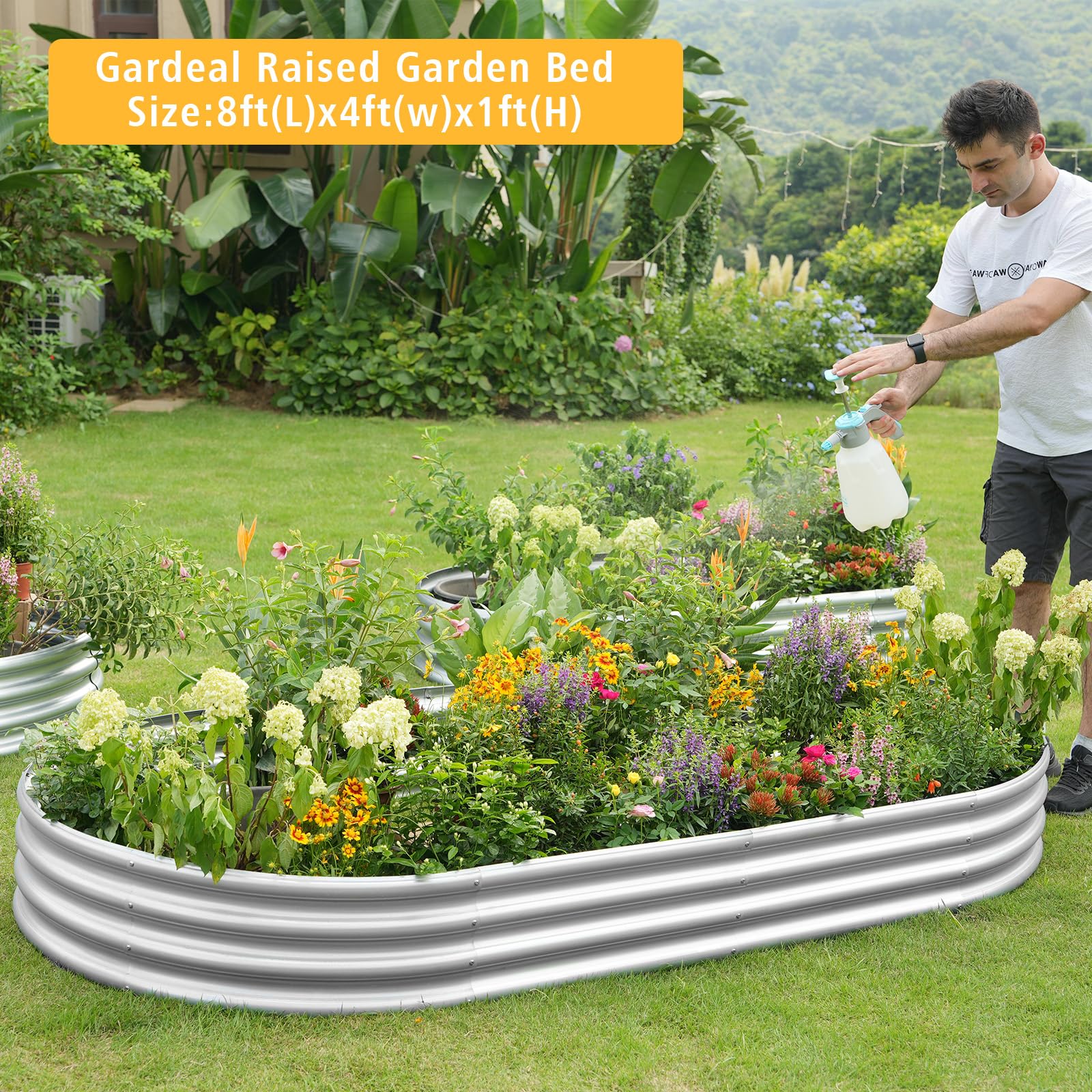 Galvanized Metal Raised Garden Bed Kit 2x2x1ft
