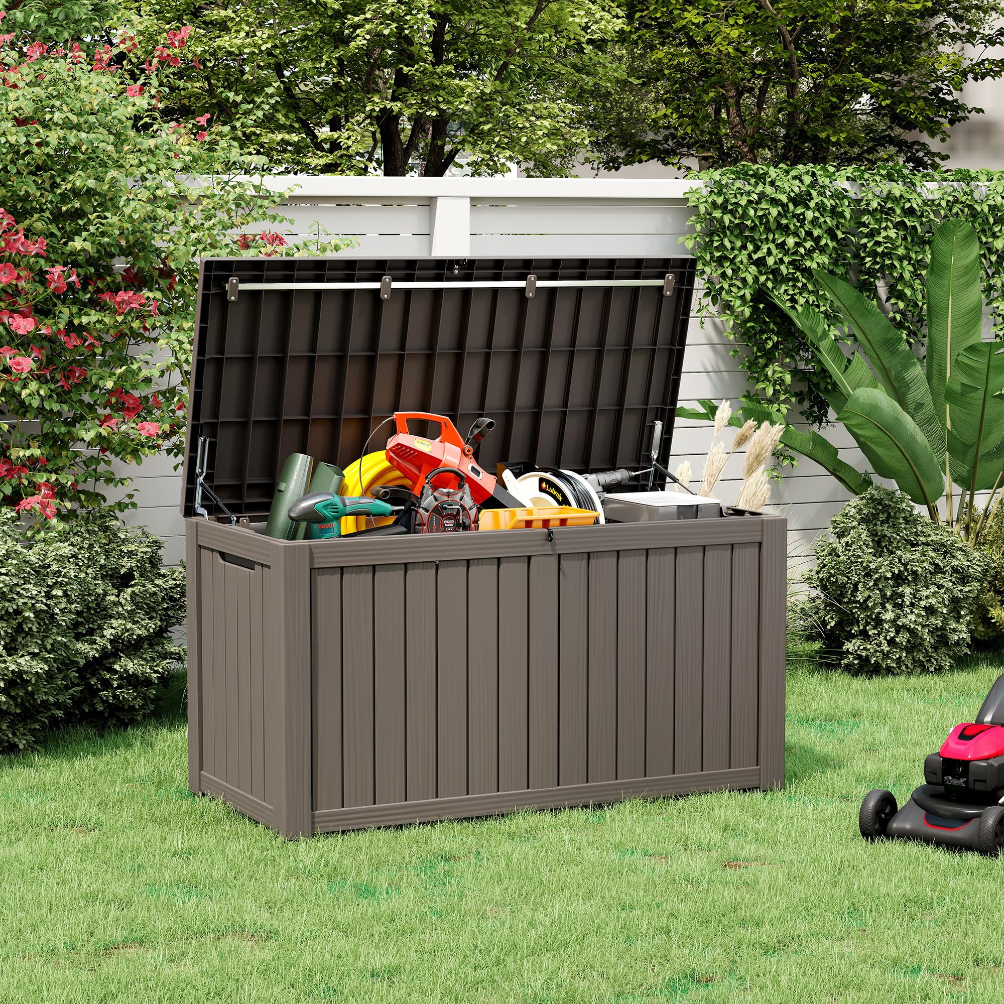 32-Gallon Resin Deck Box 2-Pack, Black