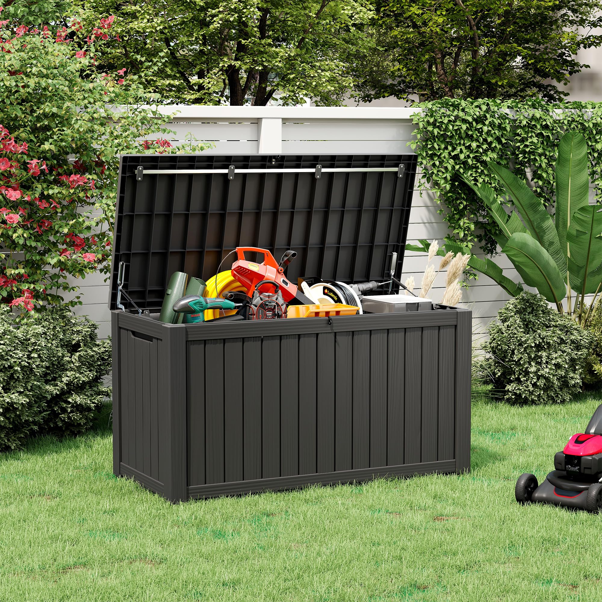 32-Gallon Resin Deck Box 2-Pack, Black